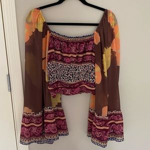 Free People Catching Feelings Printed Top, Size S